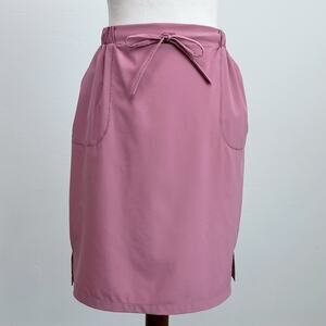 Albion Fit Pink Mauve Drawstring Waist Sporty Athletic Nylon The Away Skirt